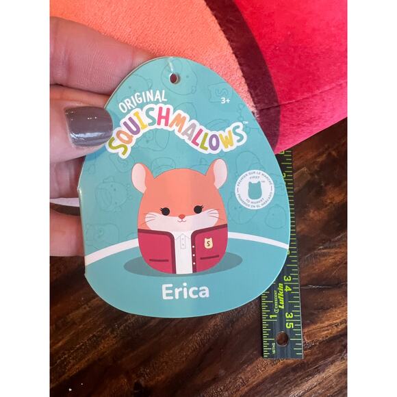 NWT Erica the Chinchilla Squishmallow, School Cardigan, 8" - Picture 4 of 6